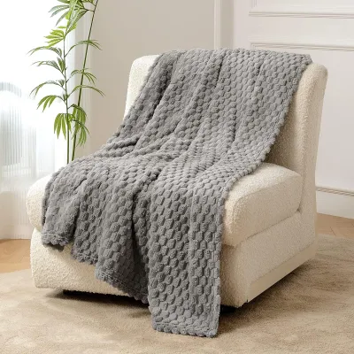 Zdjęcie produktu dla Miękki koc z mikrofibry, 130x150 cm, kolor szary
