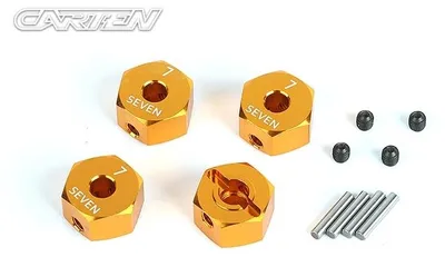 Imagen del producto de Soportes de aluminio de 12 mm para eje de 7 mm, juego de 4 unidades.
