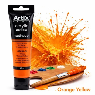 Produktbild von Acrylfarbe ORANGE YELLOW Artix PP639-06, 35ml
