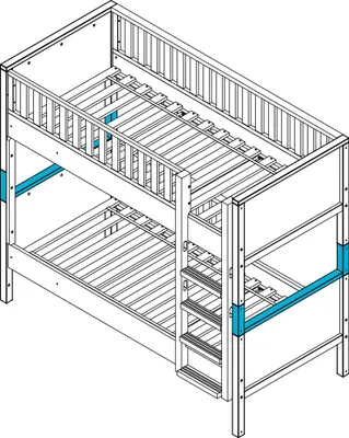 Produktbild von Bopita Nordic Support Set Etagenbett, Weiß | Möbel Zubehör