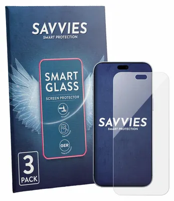 Produktbild von 3x Savvies Schutzglas Folie für Apple iPhone 18 Pro Max 9H Panzer Schutzfolie Glas Displayschutz klar transparent