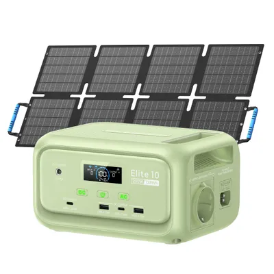 Zdjęcie produktu dla BLUETTI Elite 10 Mini-stacja zasilająca, przenośna, akumulator 128 Wh z panelem słonecznym 60 W, UPS, generator słoneczny z funkcją szybkiego ładowania do kempingu i podróży – GREEN