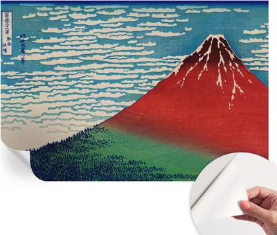 Produktbild von Selbstklebende Wandtapete - Dekorative Tapete für Wohnzimmer - Klebefolie für Wandbilder - Tapetenfolie für Wanddekoration - 104x70 cm - Roter Berg