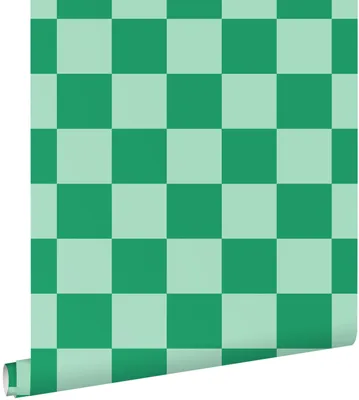 Obrázok produktu pre ESTAhome tapeta károvaný vzor mätovo zelená a zelená 53 cm x 10,05 m