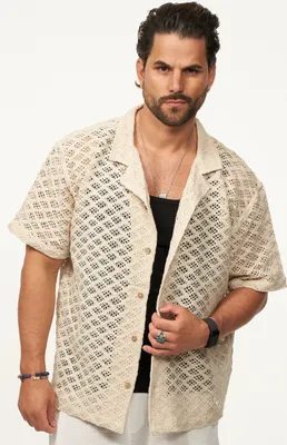 Produktbild von SOULSTAR Herren Kurzarmhemd im Vintage Summer-Look Herren Kurzarm Strick Polo-Hemd T-Shirt