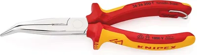 Produktbild von Knipex 26 26 200 T, Spitzzange, 2,5 mm, 7,3 cm, Chrom-Vanadium-Stahl, Orange, Rot, 200 mm