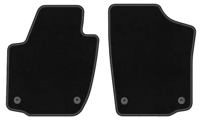 Image de Tapis avant en moquette pour Seat Toledo IV 2012- (berline) – 2 pièces, noirs, sur mesure – Wielganizator BASIC