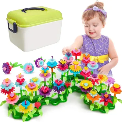 Image de Jeu de construction de bouquet de fleurs, 134 pièces, jouet de construction DIY, coffret cadeau pour filles