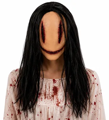 Produktbild von Dämonenmaske aus Latex, realistisch mit blutigen Narben, Vollgesicht, für Halloween