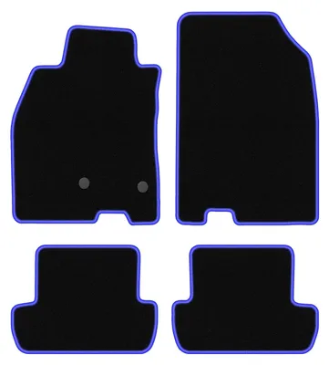 Image de Tapis de sol en moquette noir/bleu pour Renault Megane III 2008-2015 4 pièces