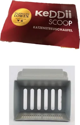 Produktbild von Katzenstreulöffel Streuschaufel Katzenstreu Schaufel Katzenklo groß fein grau,