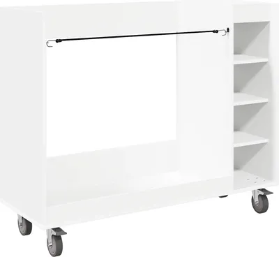 Productafbeelding van vidaXL Golfkast met wielen, uniwit, 120 x 45 x 98 cm