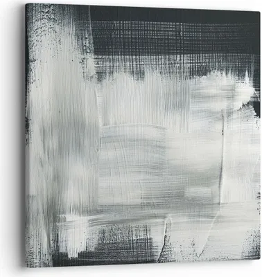 Produktbild von Bild auf Leinwand - Leinwandbild - Einteilig - Abstraktion Schwarz Weiß - 40x40cm - Wand Bild - Wanddeko - Wandbilder - Leinwanddruck - Bilder - Wanddekoration - Leinwand bilder - AC40x40-4173