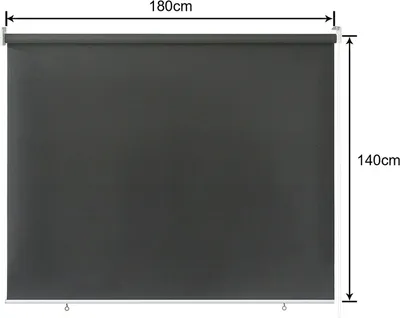 Immagine prodotto di Fiqops tenda verticale 180 x 140 cm tenda da sole per balconi, tenda verticale resistente ai raggi UV, protezione dal vento e schermo per la privacy, in metallo e poliestere, antracite