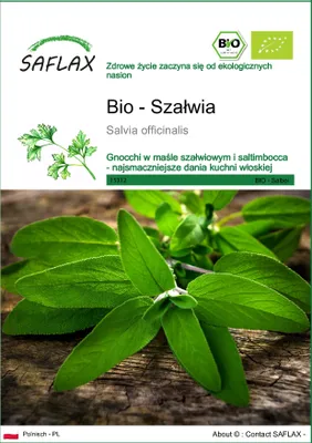 Zdjęcie produktu dla SAFLAX - Bio - Szałwia - 60 Nasiona - Salvia officinalis