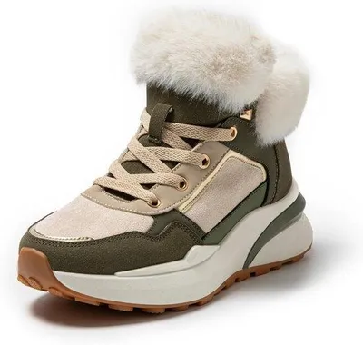 Produktbild von Warme Damen Winterstiefel mit Antislipsohle und Fauxfellschals - Leichtgewichts-Komfort