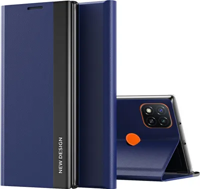 Obrázek produktu pro Redmi 9C Case, koženéPolyuretanmagnetické flipové pouzdro pro Xiaomi Redmi 9C Dark Blue