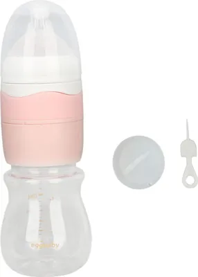 Productafbeelding van Snel spoelsysteem - Babyfles met afneembare onderdelen, draagbaar, persmechanisme, roze