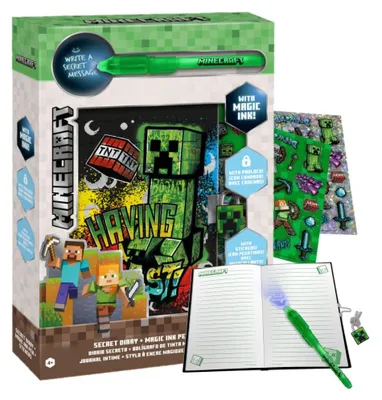 Produktbild von Kids Euroswan | Minecraft Tagebuch - 1 Stück - Magischer Uv-stift - Creeper Schloss - Geheimtagebuch