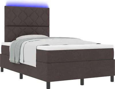 Zdjęcie produktu dla Łóżko sprężynowe ciemnobrązowy 120 x 190 cm tkanina