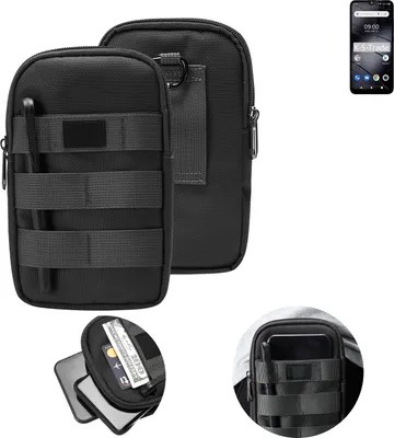 Produktbild von K-S-Trade Holster Gürtel Tasche kompatibel mit Gigaset GS110 Handy Tasche Schutz Hülle dunkel-grau viele Fächer, 1x