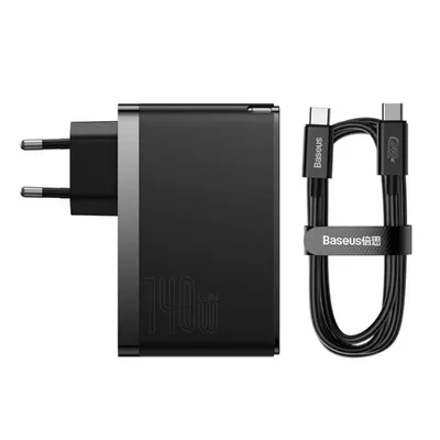 Produktbild von Baseus GaN5 Pro Schnellladegert 2C+U 140W (schwarz) (CCGP100201)