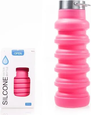 Produktbild von Famanu Faltbare Wasserflasche aus Silikon - Rosa