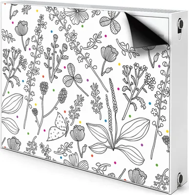 Produktbild von Magnet Heizkörper-Abdeckung Verkleidung Abdeckung Heizkörperabdeckung 100x60 cm  - Blumen und Punkte