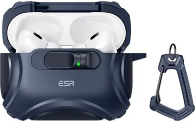 Image de Étui de protection pour AirPods Pro 3, ESR Cyber FlickLock Halolock avec MagSafe, bleu foncé