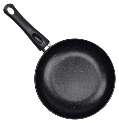 Immagine prodotto di Padella Acciaio al carbonio BRATMAXX | Ø 24 cm | Doppio rivestimento antiaderente | Per friggere, cuocere e stufare | Adatta a tutti i tipi di fornelli | Nera