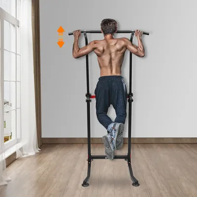 Image de Station de musculation Barre de traction Station de fitness Appareil d'entraînement pour gymnase 165-210cm 330LBS pour tractions Acier
