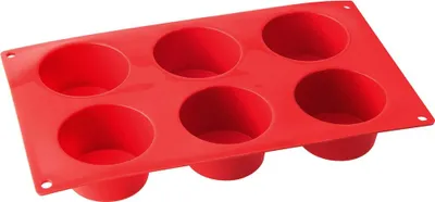 Produktbild von Dr. Oetker Muffinform aus Silikon 6er Cups Flexxibel, Silikonform für Muffins, Form aus hochwertigem Platinsilikon mit Antihaft-Eigenschaften (Farbe: Rot) - spülmaschinengeeignet