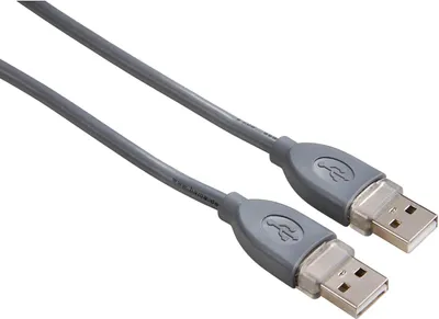 Produktbild von Hama USB A/A, 1.8 m, 1,8 m, USB A, USB A, USB 2.0, Männlich/Männlich, Grau