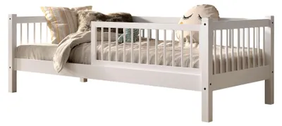 Produktbild von Kojenbett 90x200 Keeley Buche Kinder Weiß Massivholz Rausfallschutz