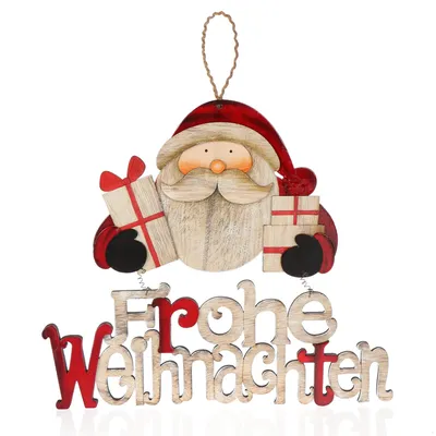 Weihnachtshänger aus Holz – Frohe Weihnachten mit Weihnachtsmann