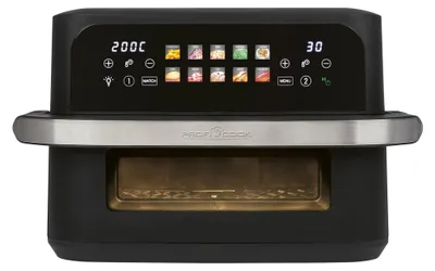 Image de Clatronic ProfiCook PC-FR 1313 H, friteuse à air chaud, 10 l, 80 °C, 200 °C, double, noir, acier inoxydable