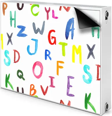 Produktbild von Magnet Heizkörperabdeckung Heizkörperverkleidung Verkleidung Abdeckung 90x60 cm  - Bunte Buchstaben
