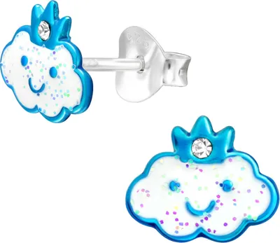 Produktbild von Ohrringe Ohrstecker 925 Sterling Silber Wolke mit Kristall