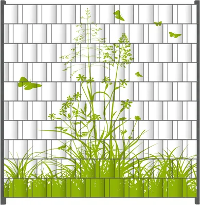 Produktbild von Wallario Zaunsichtschutz mit Motiv Grüne Sommerwiese für Ein- und Doppelstabmatten Zäune in der Größe 200 x 200 cm