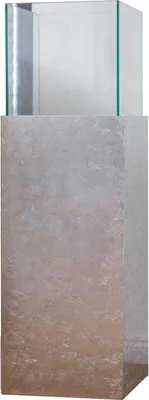 Produktbild von VIVANNO Windlicht Alu-Verbund CANDELA Rechteckig, Silber Blattoptik hochglanz - 25x25x80 cm