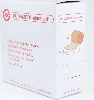 Produktbild von Rudamed ELASTISCH 4cm x 5m Wundpflaster Schnellpflaster Rollenpflaster Pflaster