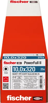Zdjęcie produktu dla fischer PowerFull II 10,0x320 ZK TX VG blvz 25 25 szt