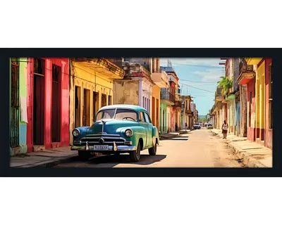 Produktbild von Gerahmtes Bild Vintage Car on the Street IV 130x60 cm
