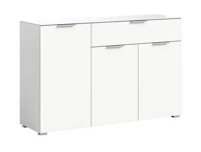 Produktbild von Kommode Ray | 3-türig | mit Glasabsetzung | weiß