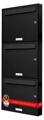 Produktbild von 3er Briefkastenanlage modern, A4 Premiumbriefkasten in Anthrazitgrau RAL 7016