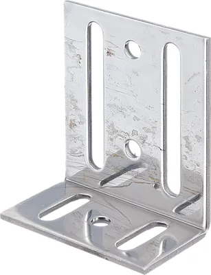 Zdjęcie produktu dla Alberts 851835 Kątownik regulacyjny, z otworem podłużnym, stal nierdzewna, 35 x 75 x 65 mm, zestaw 10 sztuk