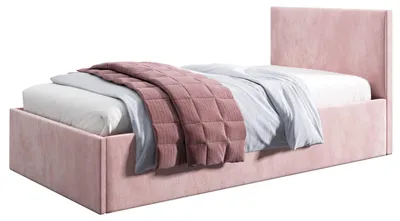 Produktbild von Belvedo Polsterbett 100x200 cm - Rosa - Tagesbett - mit Bettkasten und Lattenrost - Stoff Jasmine 61 - Basic Asti