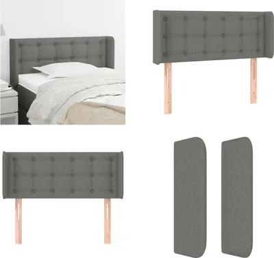 Produktbild von vidaXL Kopfteil mit Ohren Dunkelgrau 103x16x78/88 cm Stoff - Kopfteil - Kopfteile - Bett-Kopfteil - Bettkopfteil