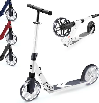 Produktbild von Fun Pro FIVE Deluxe Roller, Scooter für Kinder, Leichter Stadtroller für Erwachsene, Tretroller Klappbar, Cityroller für Jungen und Mädchen, City Roller mit 2 LED-Räder, Roller für Kinder ab 10 Jahren