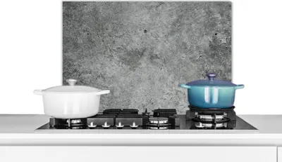 Produktbild von KitchenYeah®  Spritzschutz Küche - Küchenrückwand - Wandschutz für Herd und Spüle - Vintage - Beton - Steine 60x40 - Alu-Dibond (Alternative zum Spritzschutz aus Glas) - Hitzebeständig - Herdspritzsch